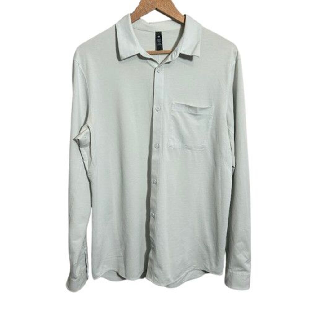 Lululemon Commission Long-Sleeve Shirt Pocket L Ocean Air Button Up Stretch